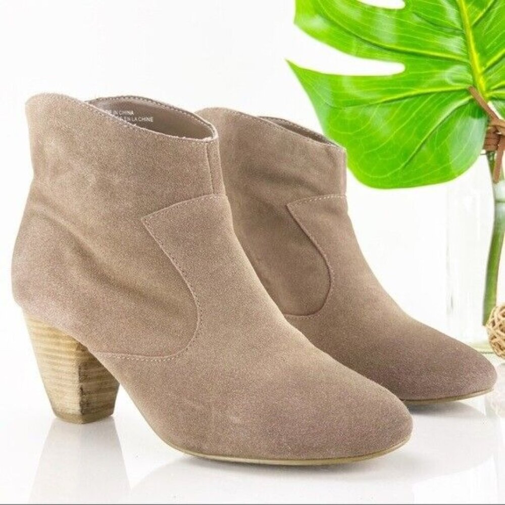 Ecote Urban Outfitters Women's Alexandra Boot Size 9 Block Heel Tan Taupe Suede